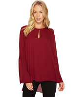 CeCe - Bell Sleeve Lightweight Crepe Keyhole Tunic
