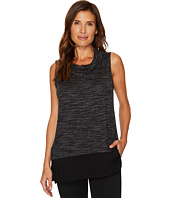 TWO by Vince Camuto - Sleeveless Space Dye Cowl Neck Mix Media Top