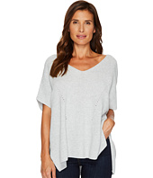 TWO by Vince Camuto - Short Sleeve Plaited Traveling Stitch Boxy Pullover