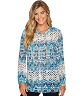 Tribal - Long Sleeve Printed Button Front Blouse