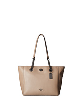 COACH - Pebbled Leather Turnlock Chain Tote 27