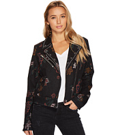 7 For All Mankind - Moto Jacket w/ Studs in Print on Noir