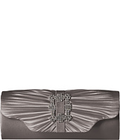 Jessica McClintock - Mary Satin Pleated Clutch with Brooch
