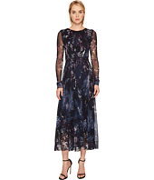 FUZZI - Long Sleeve Blue Bird Print Gown Cover-Up