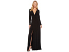 Long Sleeve V-Neck Rouched Front Gown