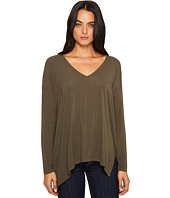 Michael Stars - Lycra Jersey Long Sleeve V-Neck w/ Side Slits