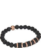 Steve Madden - Stainless Steel Lava Stone Stretch Bracelet